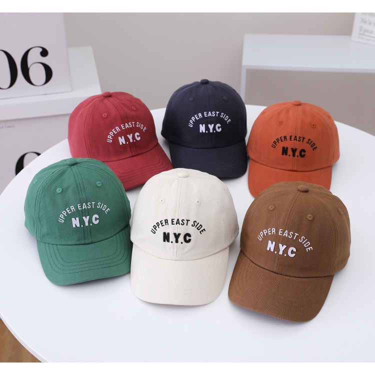 Mũ cho bé gái, bé trai lưỡi trai chống nắng vải cotton thêu chữ NYC Mũ đôi mẹ và bé PK014NYC - Lipokids