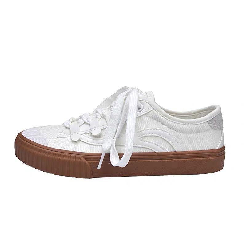 Korean style ulzzang versatile basic white shoes women's 2022 summer ins street shot Super Hong Kong style breathable canvas shoes