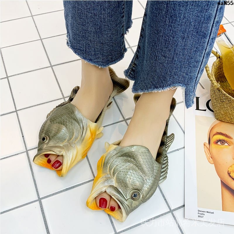 Dép Hình Con Cá Mang Ngoài Biển Vui Nhộn Thời Trang Mùa Hè Cho Phụ Huynh Và Bé|