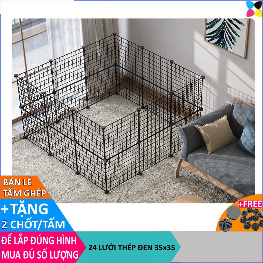 Tấm Ghép Chuồng Quây Cho Thú Cưng Chó Mèo, Chuồng Hamsters Lắp Ghép (Bán Lẻ Theo Tấm)-Tặng Kèm Chốt