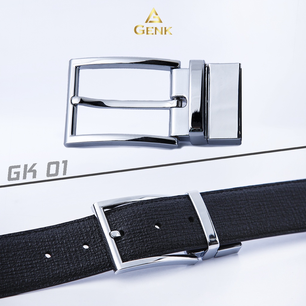 Thắt Lưng Nam Mặt Xoay Da Nappa/Saffiano Cao Cấp Thương Hiệu Genk - GDLux01