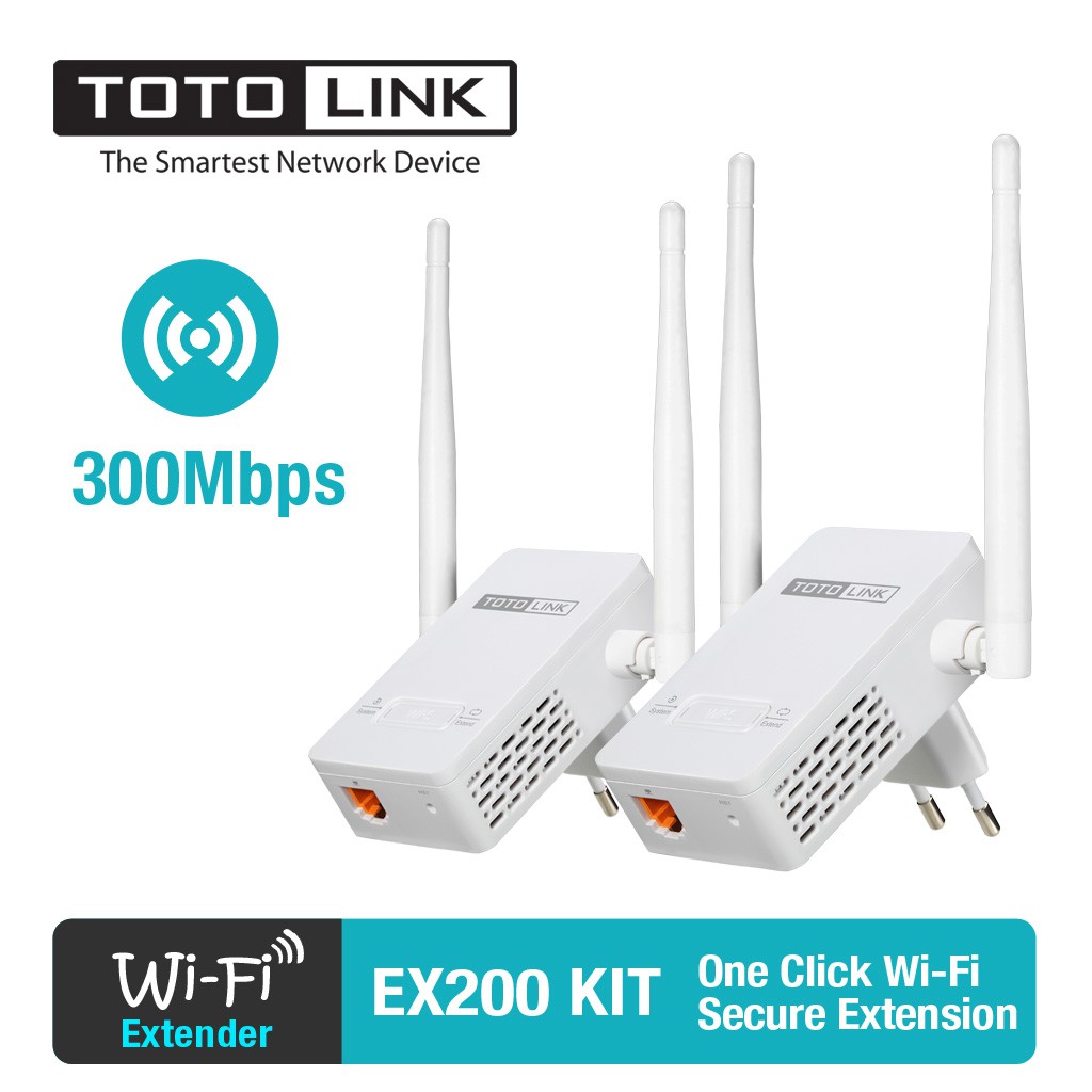Bộ kích sóng Repeater Wifi TotoLink EX200 Chuẩn tốc độ 300Mbps | BigBuy360 - bigbuy360.vn