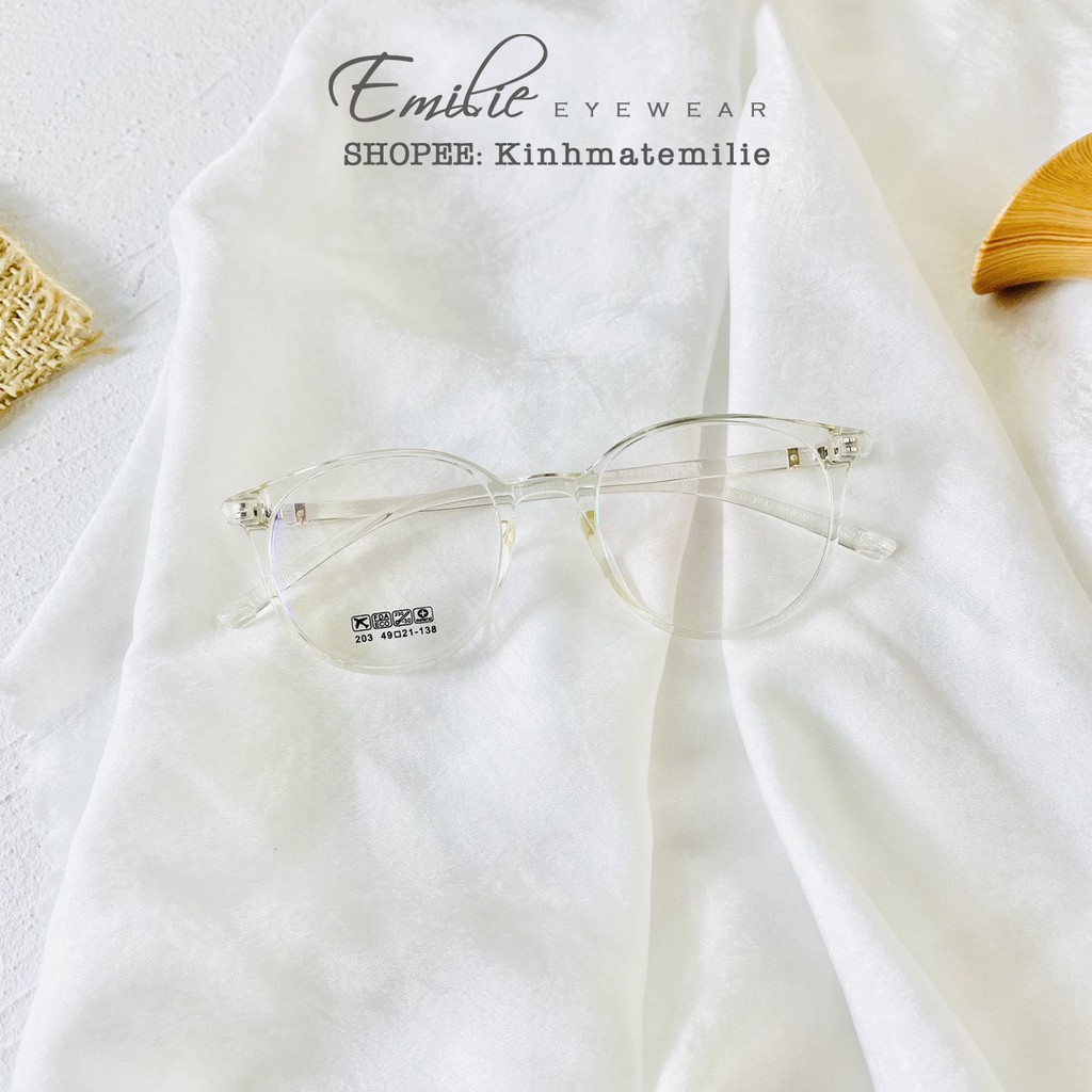 Gọng kính tròn nhựa dẻo size nhỏ Emilie eyewear phụ kiện thời trang 203