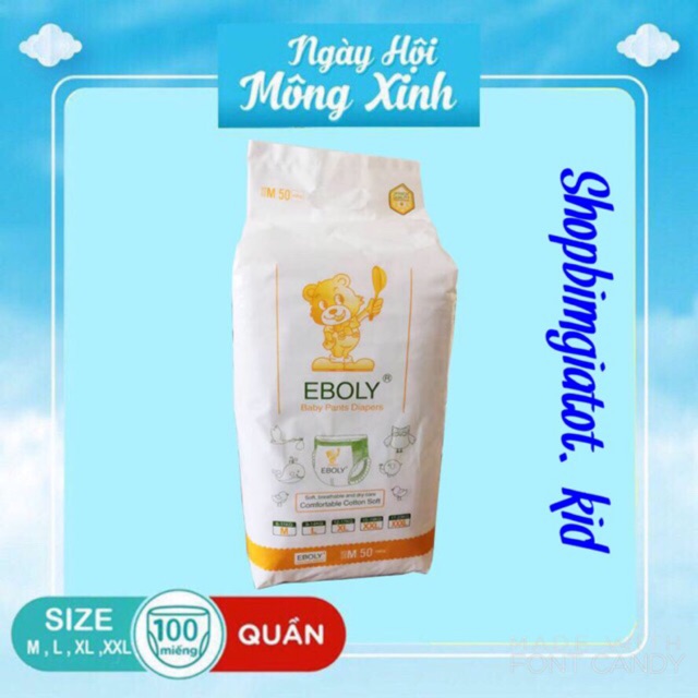 Bỉm quần eboly size m100/l100/xl100