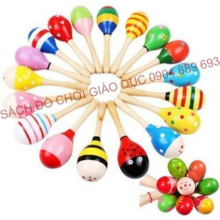 Lục Lạc Gỗ Cầm Tay, Nhạc Cụ Maracas Cho Bé (Loại nhỏ 12cm)