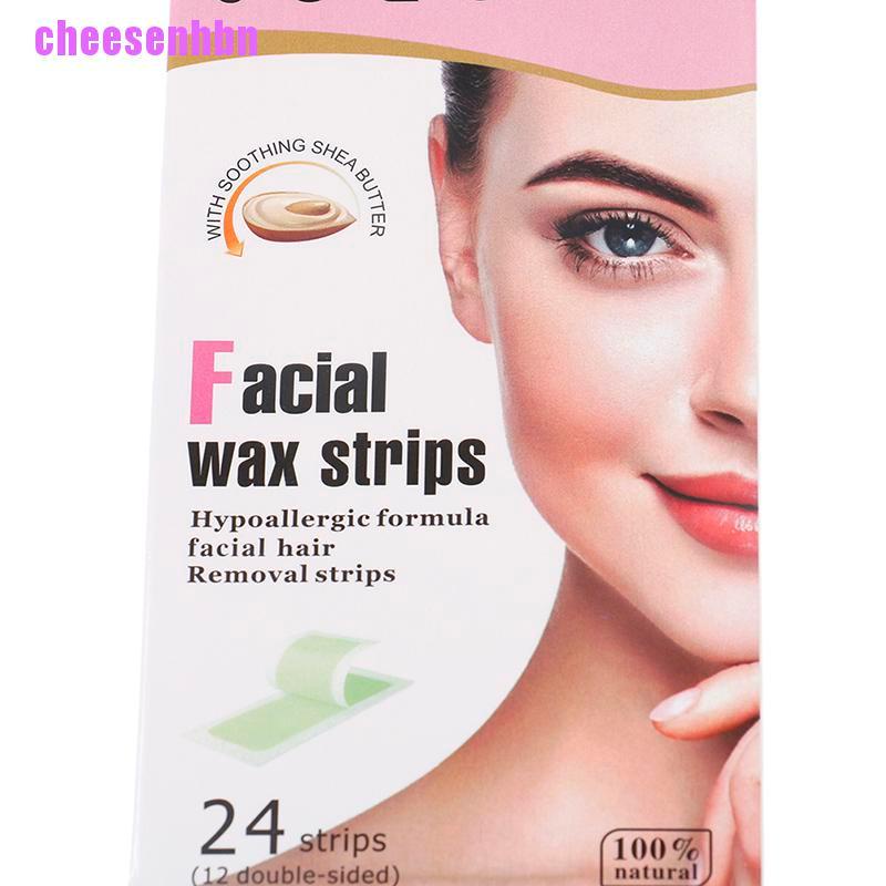 24pcs Face Lip Hair Removal Wax Strips Papers Epilator Depilation Uprooted  Silky - Sản phẩm tẩy lông 