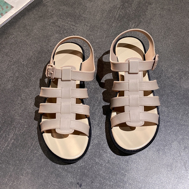 Giày sandal IELGY kiểu khóa cài phong cách Roman thời trang cho nữ