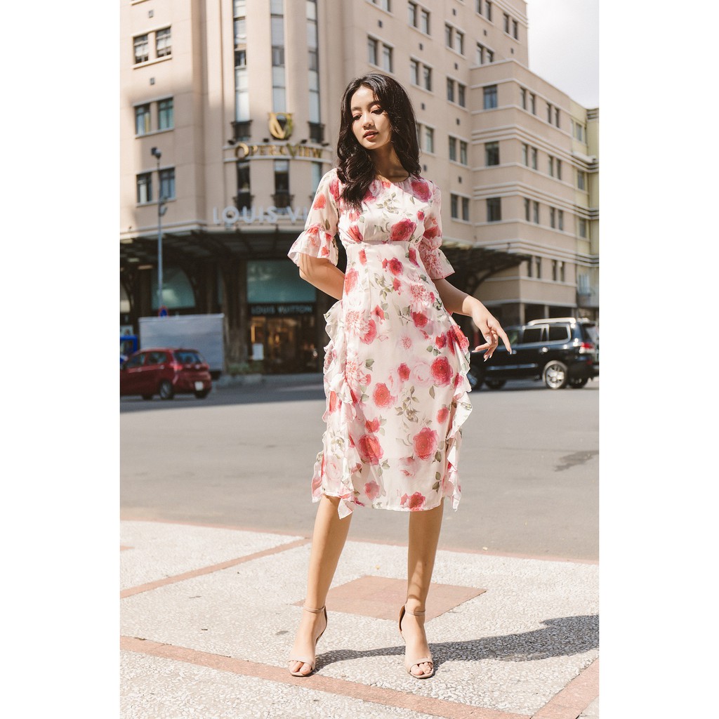 Jenny Le - Đầm tay bèo tùng 2 dãy bèo - Rosery Dress JL138