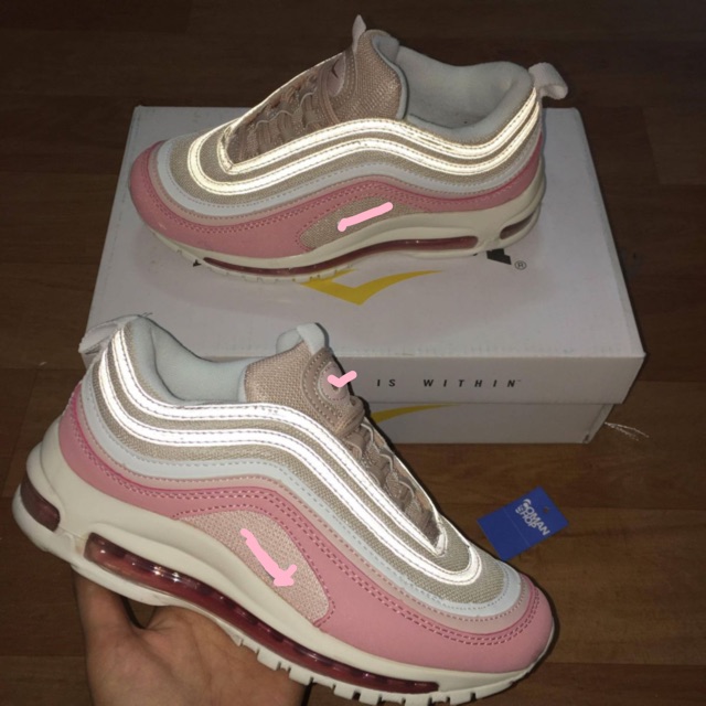 Gom Lúa Giày AirMax97 Trắng Xanh Đen Hồng