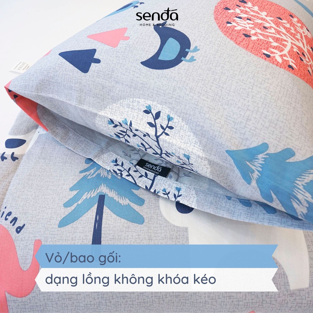Vỏ gối cho bé Cotton Twill 35x50 cm Sen Đá Home Bedding cao cấp, bao áo gối trẻ em cho bé trai, gái 3, 4, 5, 6 tuổi