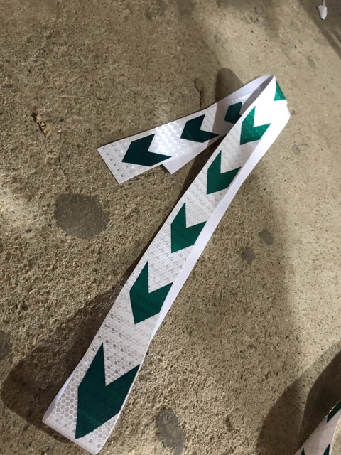 2 mét phản quang trắng+xanh lá