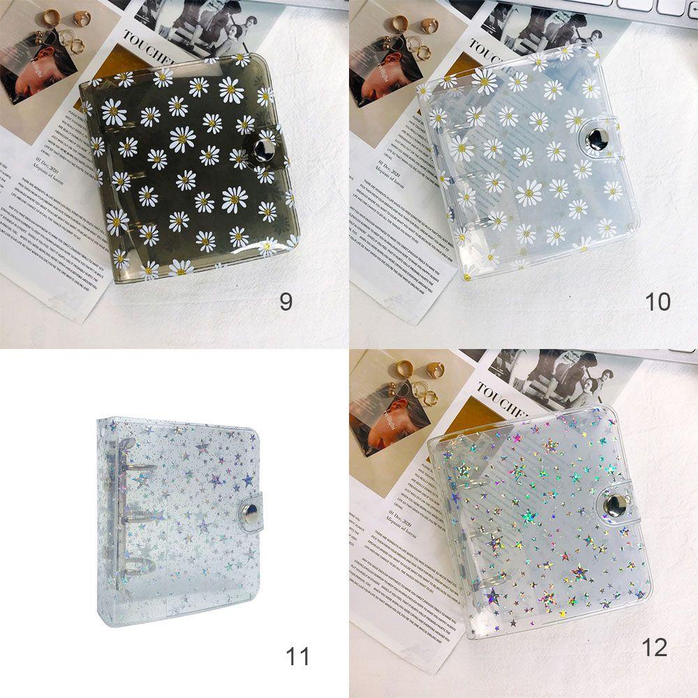 LEILY Transparent Kpop Photocard Holder Book Portable Photo Card Mini Photo Album Picture Storage Photocard Sleeves 1/2/3 inch DIY Craft Cards Organizer 3 Ring Binder Photocard Collect