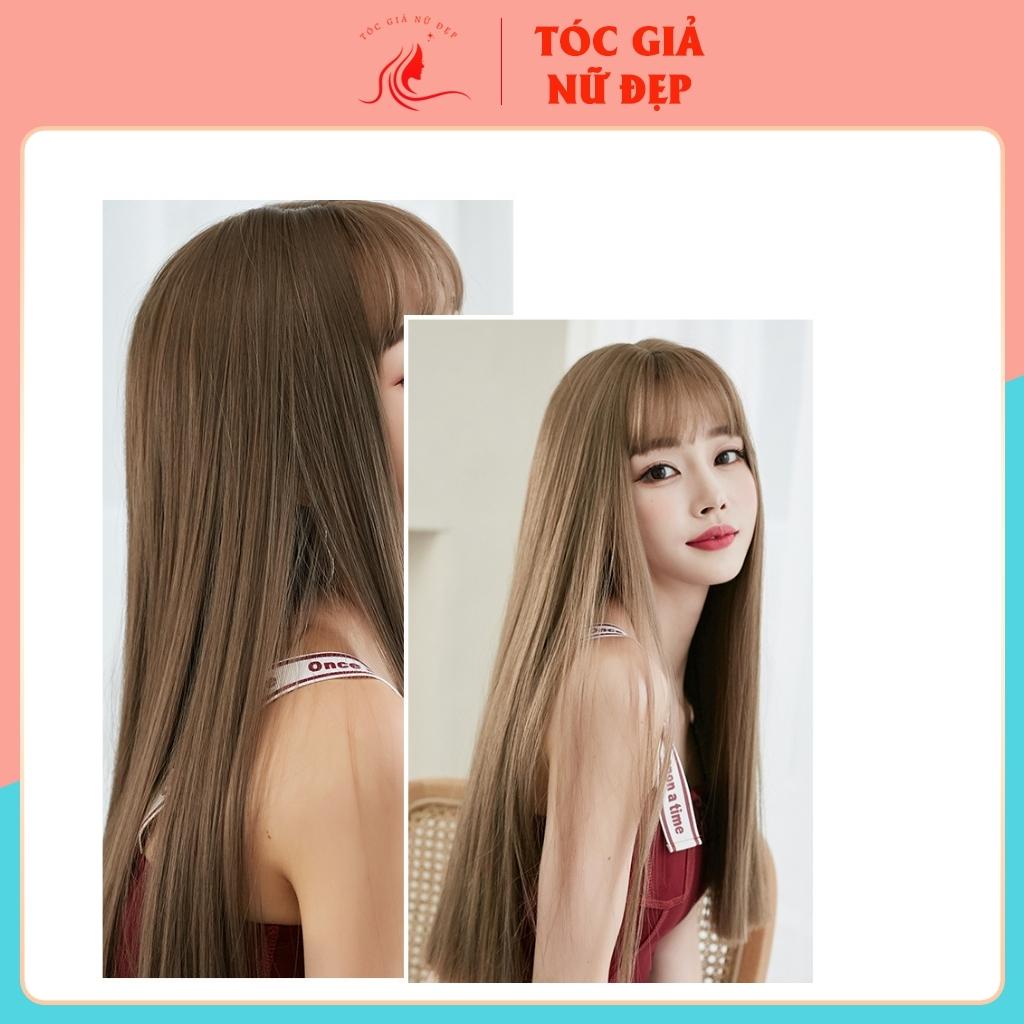 Tóc giả nữ nguyên đầu thẳng đuôi ngang, z7007, tặng kèm lưới wig