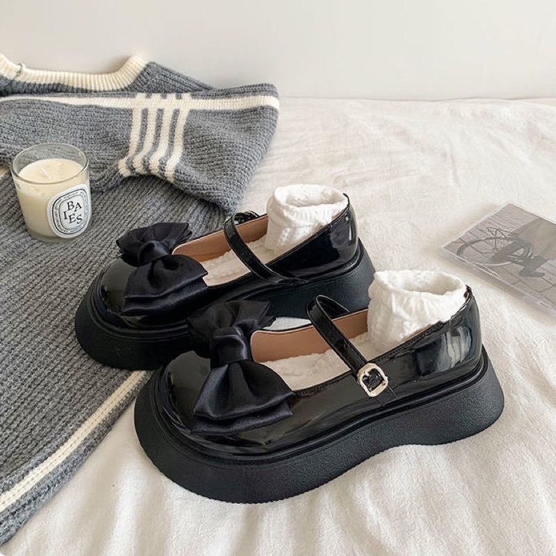 GIÀY LOLITA ĐÍNH NƠ XINH XẮN ĐÁNG YÊU ĐẾ CAO 5,5CM