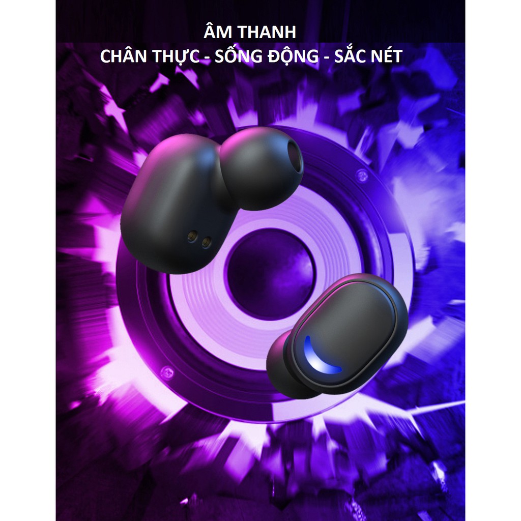 Tai  nghe Bluetooth E10 MiPods V5.1 kết nối tự động 2 tai âm thanh vòm 8D Hifi, tai nghe game
