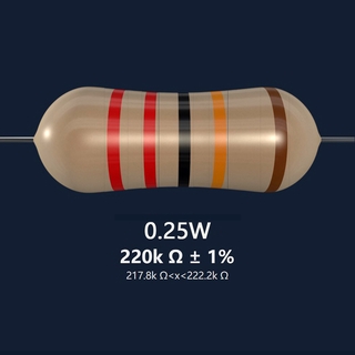 Bộ 100 điện trở màng kim loại 1 / 4w 1% 220k ohm 220k 0.25w