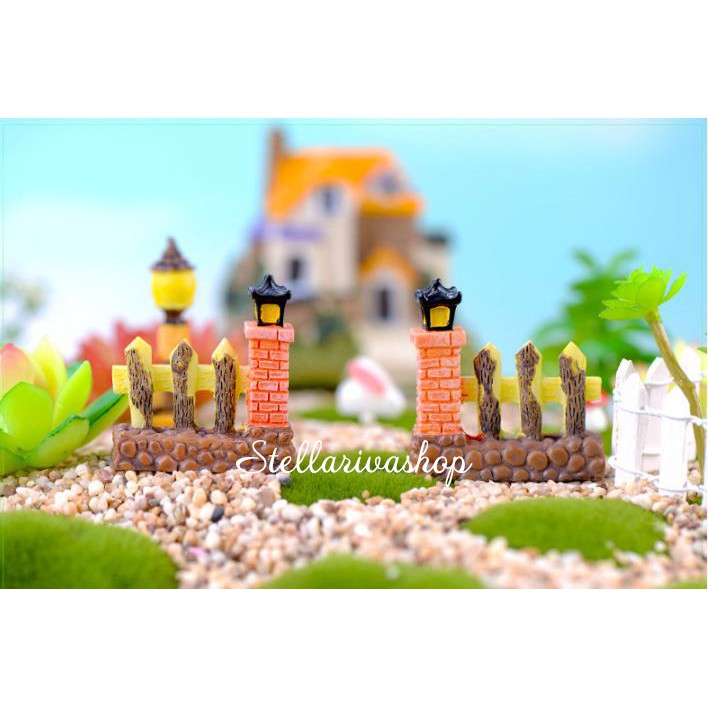 Mô hình cổng nhà (1 cặp ) trang trí tiểu cảnh, terrarium quà tặng trang trí