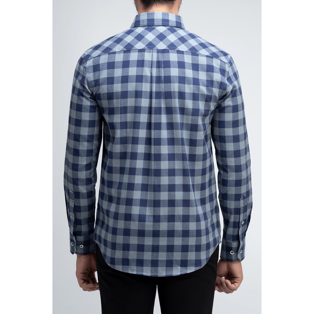 Áo somi nam tay dài THE WIND casual caro xanh xám form slimfit | BigBuy360 - bigbuy360.vn