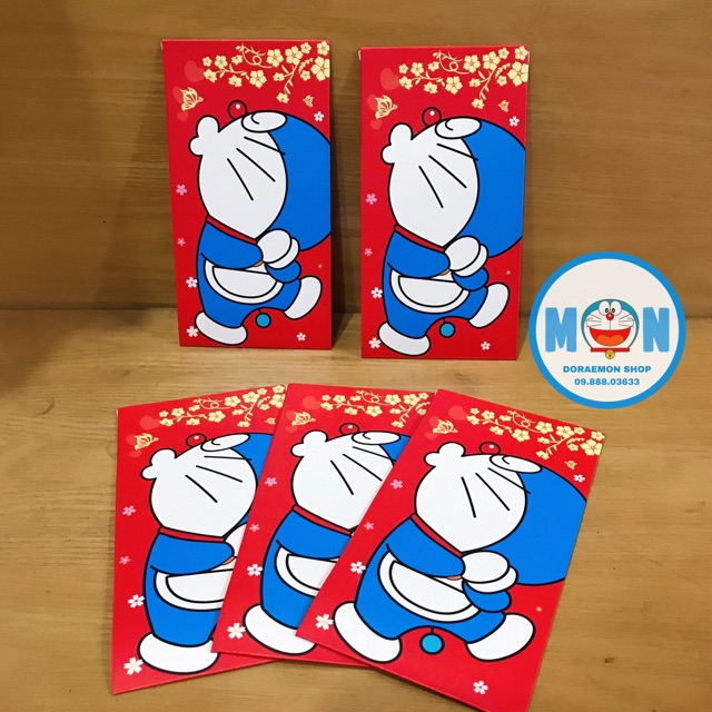 Bộ 10 Bao Lì Xì Dài Doremon Doraemon