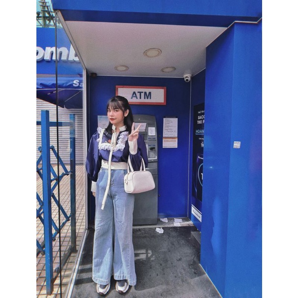 Áo croptop KANAYO tay dài xanh đậm cổ điển thanh lịch vintage Ngochancutie