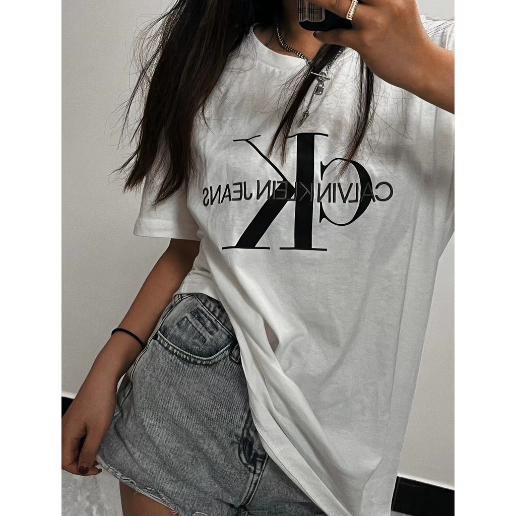 Áo Thun Cotton Unisex Dáng Rộng Thời Trang