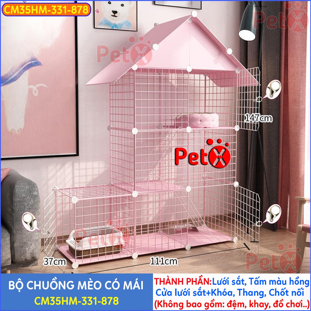 Chuồng mèo 3 tầng, 2 tầng lưới sắt lắp ghép đa năng nuôi thỏ, sóc, nhím