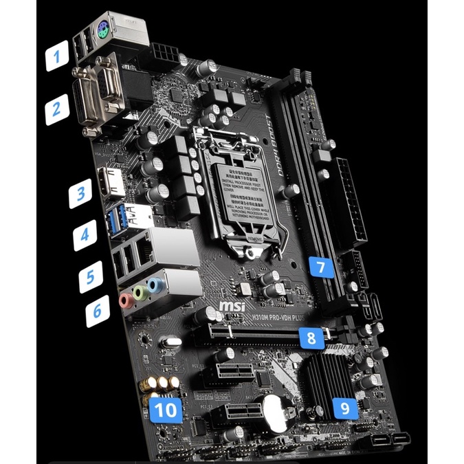 Main MSI H310M PRO-VD PLUS (Chipset Intel H310/ Socket LGA1151/ VGA onboard)