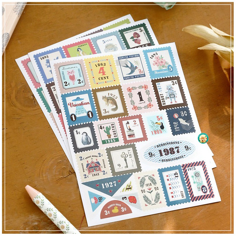 STICKER TEM THƯ 147 PCS STAMP DECO PACK | S168