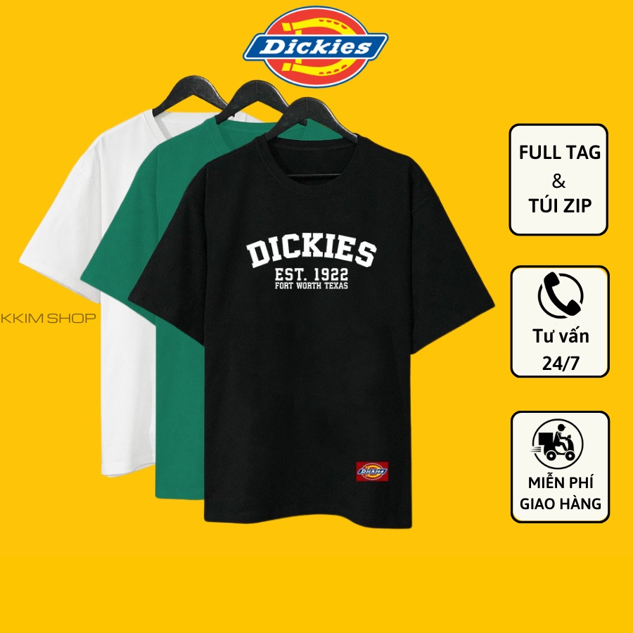 Áo Thun Tay Lỡ Dickies, áo phông Unisex nam nữ Form rộng oversize, chất liệu Cotton. KKIMShop