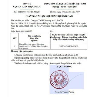 [XẢ KHO] 7 Day Slim - Giảm cân chuẩn Mỹ, check code điện tử trên website