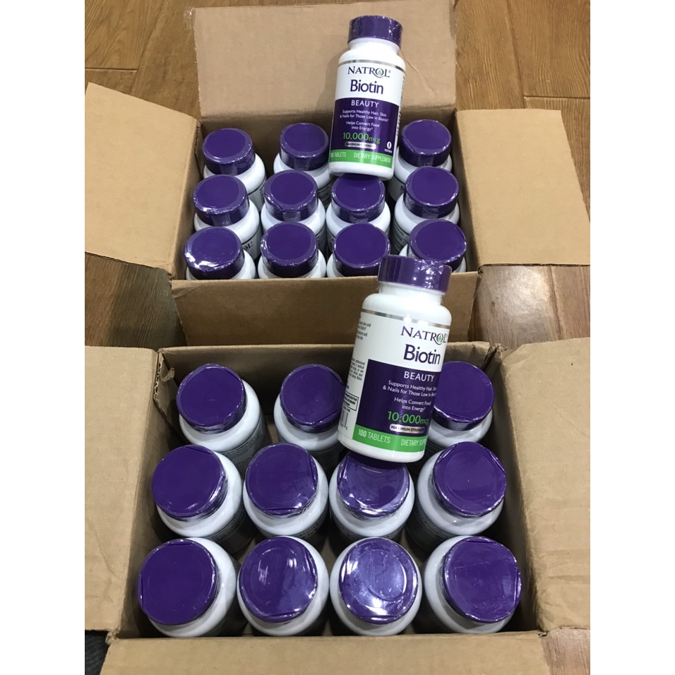 Viên uống mọc tóc Natrol Biotin 10000 mcg 100 viên của Mỹ