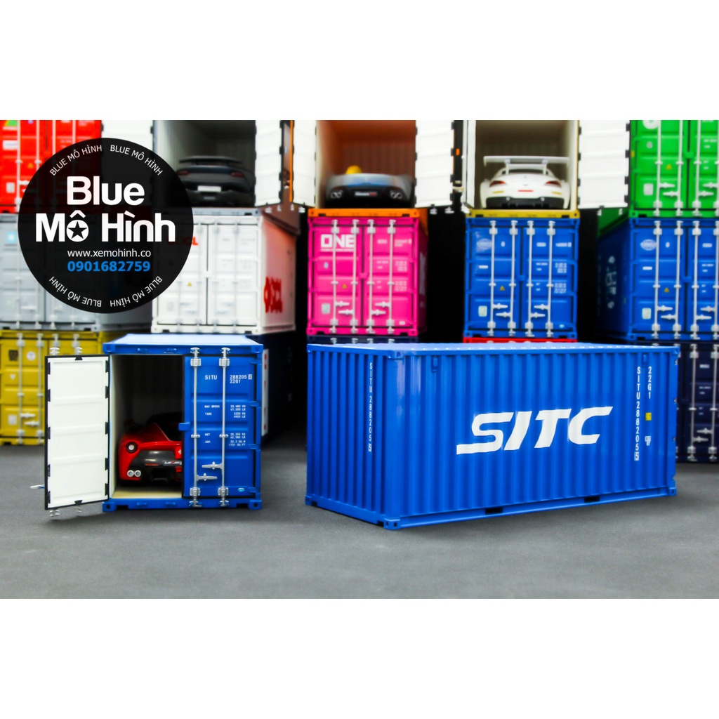 Blue mô hình | Mô hình thùng container xe đầu kéo 1:24