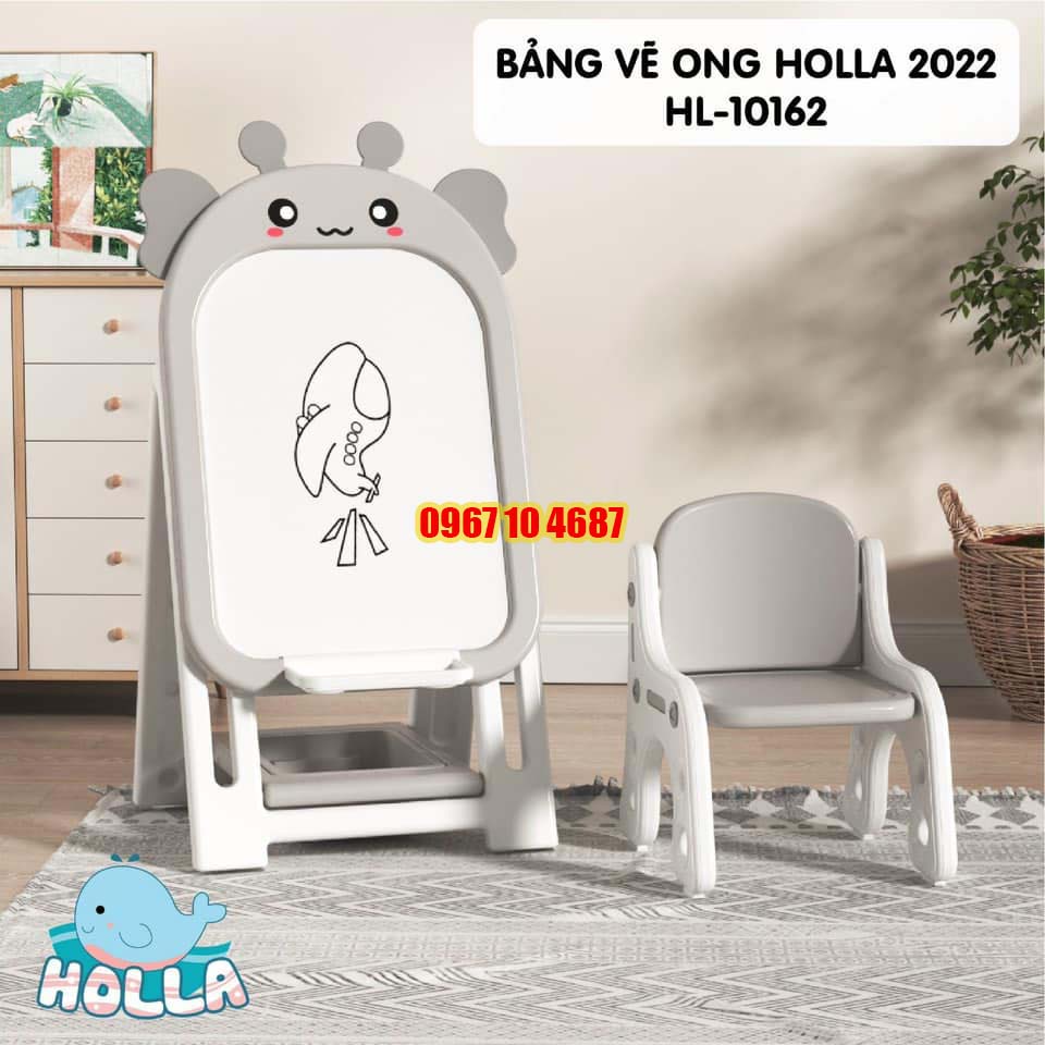 Bộ bảng vẽ, học tập kèm ghế Holla cho trẻ mẫu mới 2022, hình ong và chim cánh cụt