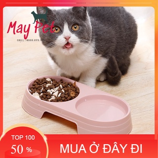 🌞Bát Nhựa Đôi ăn uống Cho Chó Mèo-Bát dựng thức ăn chó mèo-Pet'sCưng B02
