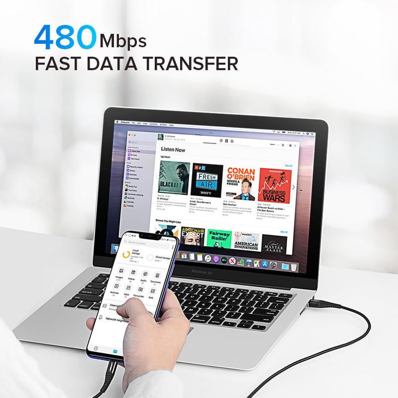 Cáp sạc nhanh USB 2.0 sang USB type C dòng 3A dài 0.25-2m UGREEN US301