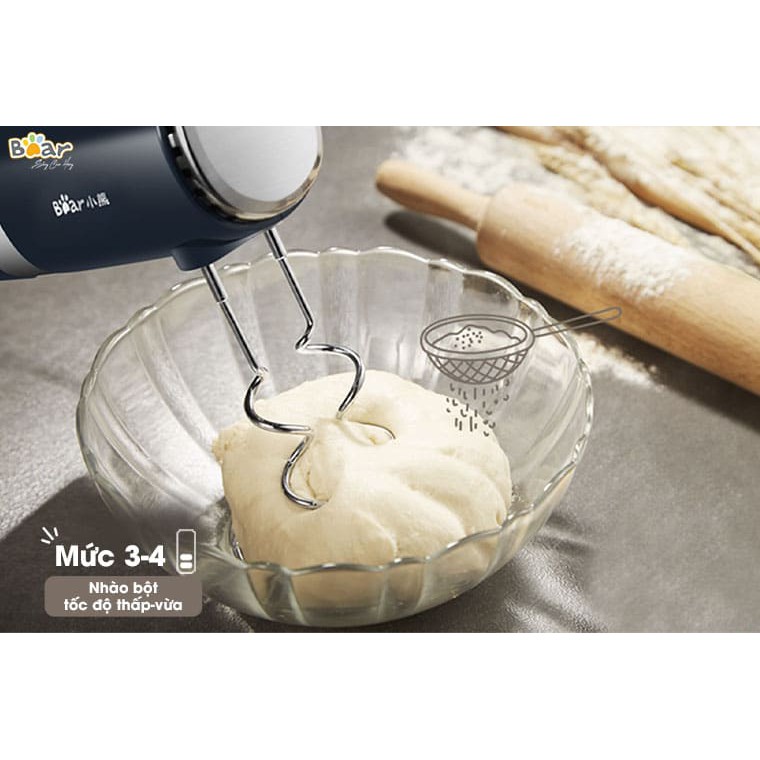 Máy Trộn Bột Đánh Kem Đánh Trứng Cầm Tay Mini Bear DDQ-B02L1 10 Tốc Độ