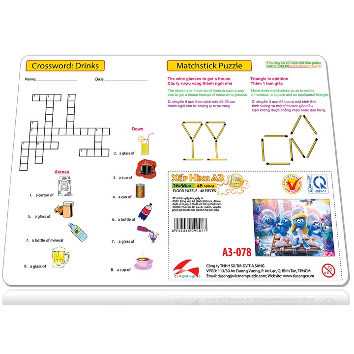 Tranh xếp hình Tia Sáng phát triển trí tuệ cho bé 048 mảnh - Xì Trum - MSP: A3-078