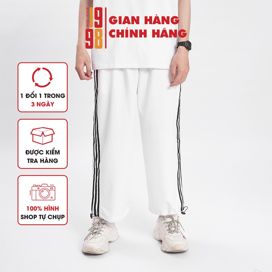 [ Bán lỗ xin 5🌟 ] Quần jogger nam nữ 3 sọc from ống rộng suông hoặc rút dây ( Ảnh Thật ) thương hiệu 1998 unisex