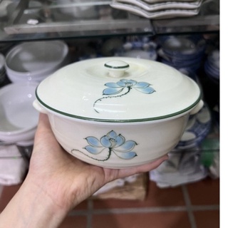 Thố sứ có nắp/ âu đựng cơm canh vẽ tay Bát Tràng