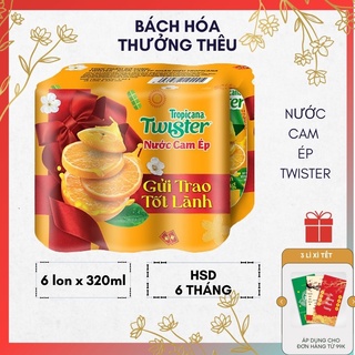 Lốc 6 lon Nước cam ép Twister 320ml