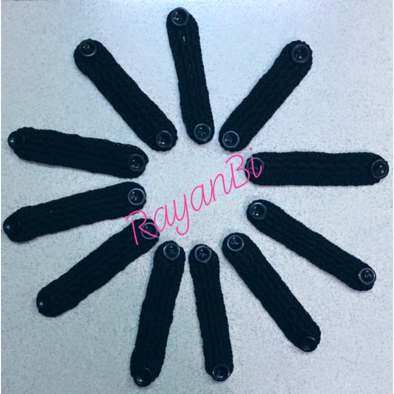 5 cái TAI GIẢ HỖ TRỢ ĐEO KHẨU TRANG đen - Handmade