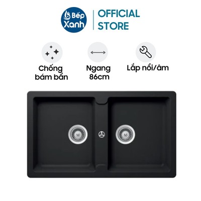 [FREESHIP HCM] Chậu Rửa Chén Đá Hafele HS19-GEN2S90 (Đen/Kem/Xám) - Ngang 86cm - Nhập Khẩu Đức