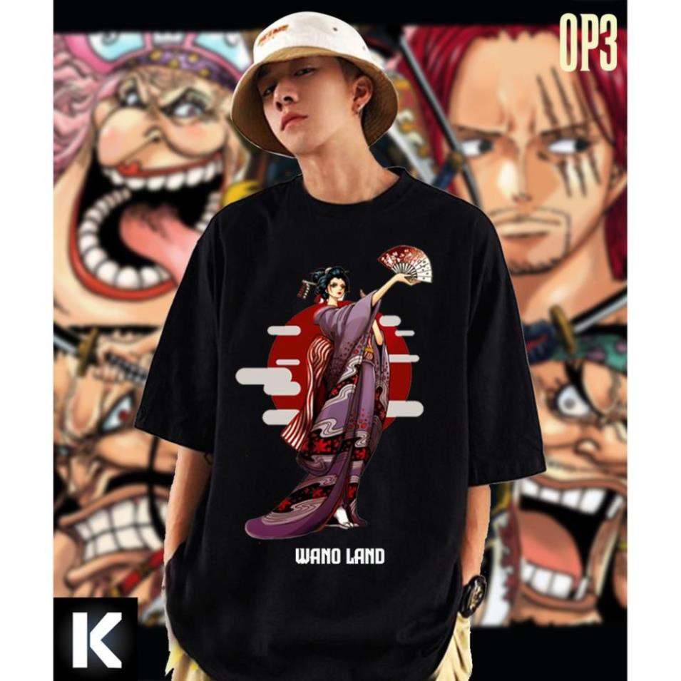 áo thun one piece OP3 OVERSIZE UNISEX (2 Màu ĐEN-TRẮNG) có bigsize vải cotton cao cấp