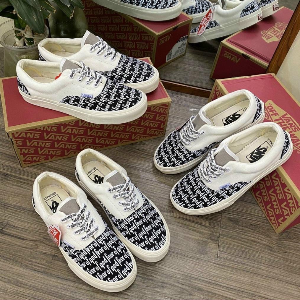 Giày Thể Thao 𝐕𝐀𝐍𝐒 Fear Of God FOG đen trắng Tăng Chiều Cao nam nữ cao cấp 2021 Hot Trend -Top1
