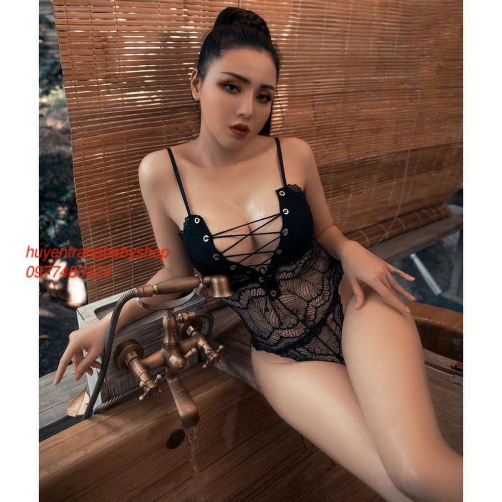 Bộ đồ ngủ liền thân bodysuit ren sexy gợi cảm mã VN14