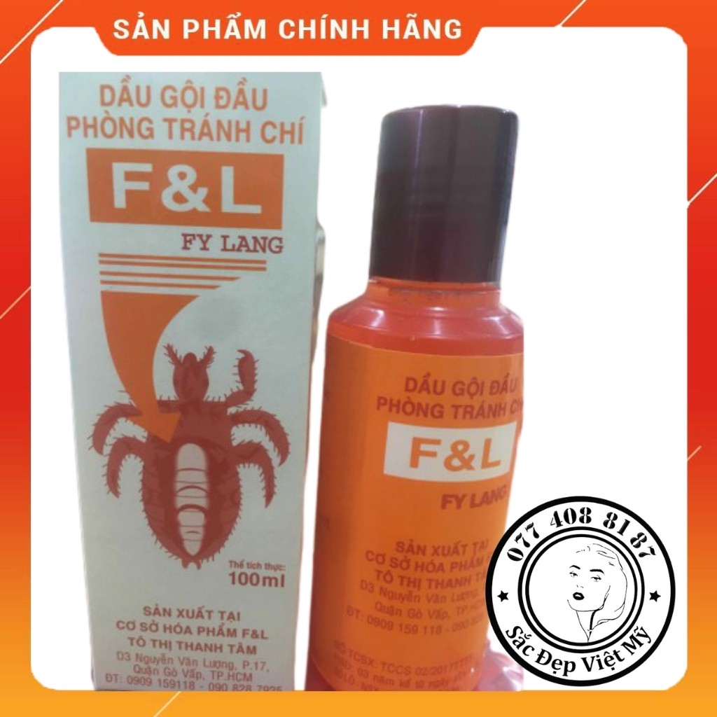 Dầu Gội Đầu Sạch Cháy Chí Rận F&L FY LANG 100ml Không Gây Độc Hại Cho Người