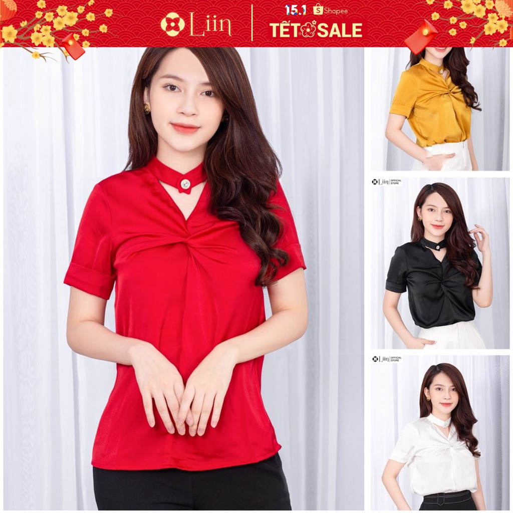 Áo kiểu nữ Lụa cách điệu cổ áo Cut-out phong cách trẻ trung, năng động Liin Clothing SM3528