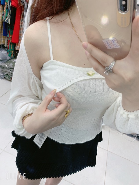 MUA 1 ĐƯỢC 2 - SET ÁO 2 DÂY KÈM CADIGAN LEN SIÊU XINH