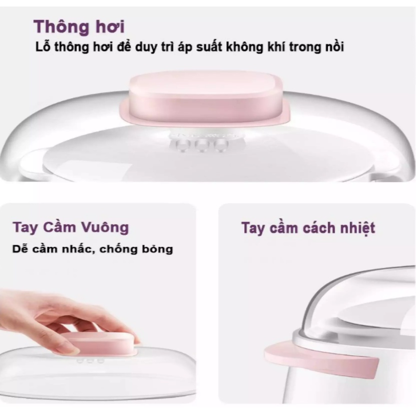 Nồi chưng TỔ YẾN SÀO THƯƠNG HIỆU SEKA GT68 tự động có hẹn giờ dung tích 1 lít lòng nồi bằng sứ Yến Sào An Toàn