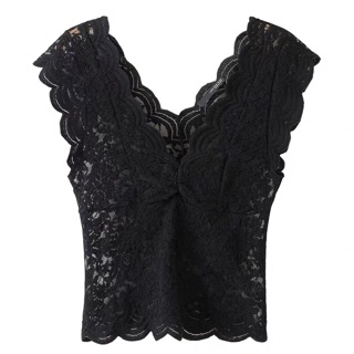 ÁO REN ZARA CỔ V SIÊU HOT (ảnh thật)